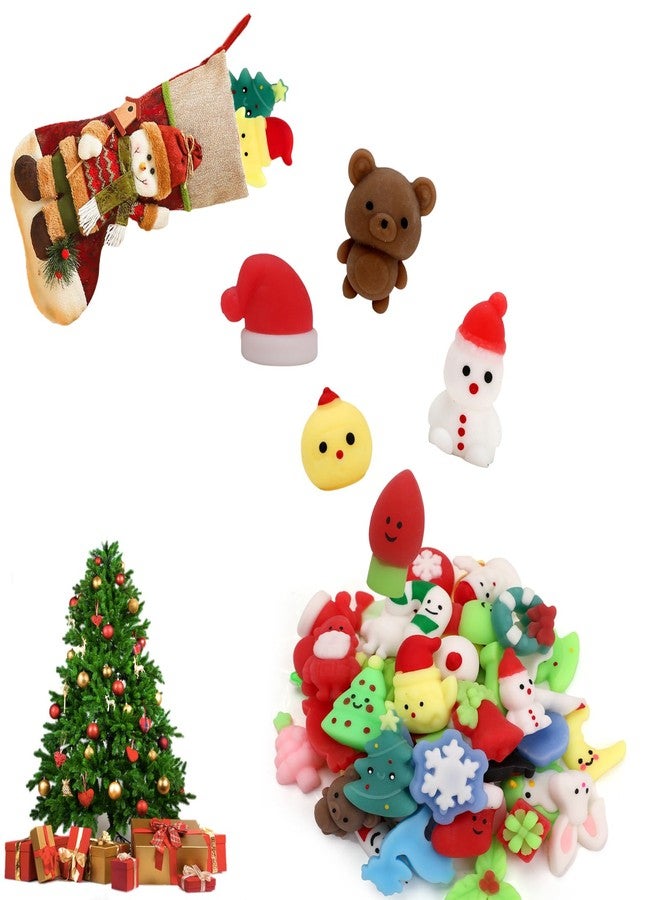 IUULOB 50 PCS Christmas Mochi Squishy Toys, Squishies Stress Relief Toys Christmas Party Favors, Mini Cute Christmas Stocking Stuffer Christmas Decor Gift for Kids Adults - Image 4